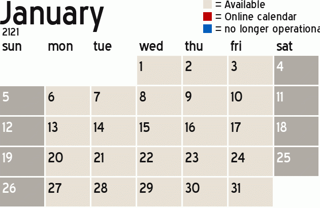 Missionary Dinner Calendar