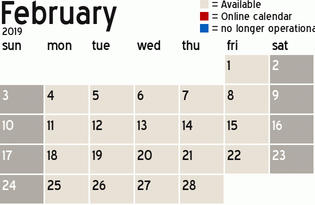 Missionary Dinner Calendar