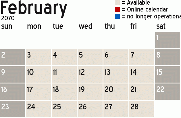 Missionary Dinner Calendar
