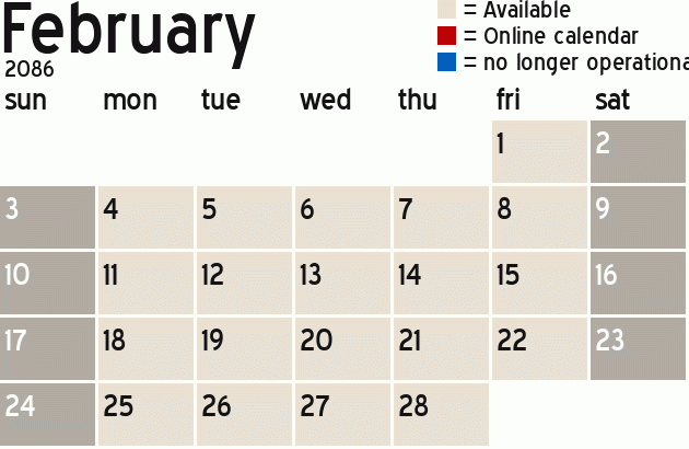 Missionary Dinner Calendar