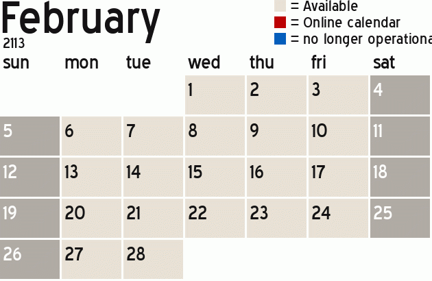 Missionary Dinner Calendar