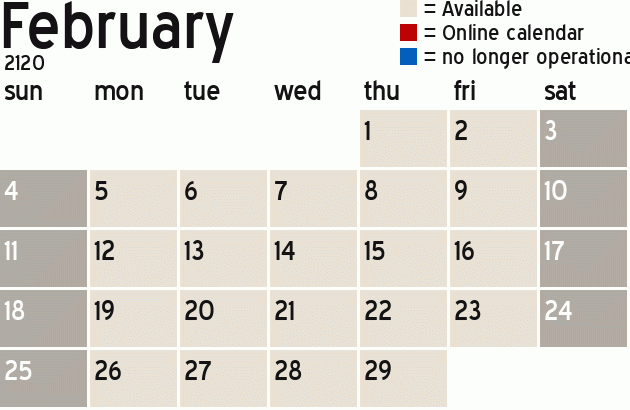 Missionary Dinner Calendar