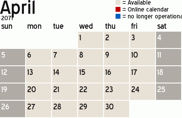 Missionary Dinner Calendar