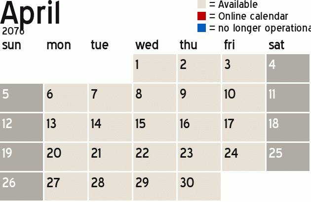 Missionary Dinner Calendar
