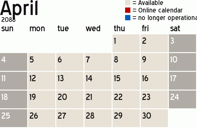 Missionary Dinner Calendar