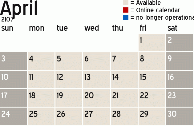 Missionary Dinner Calendar