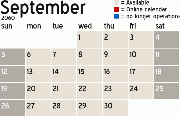 Missionary Dinner Calendar