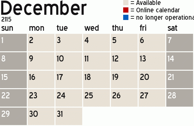 Missionary Dinner Calendar
